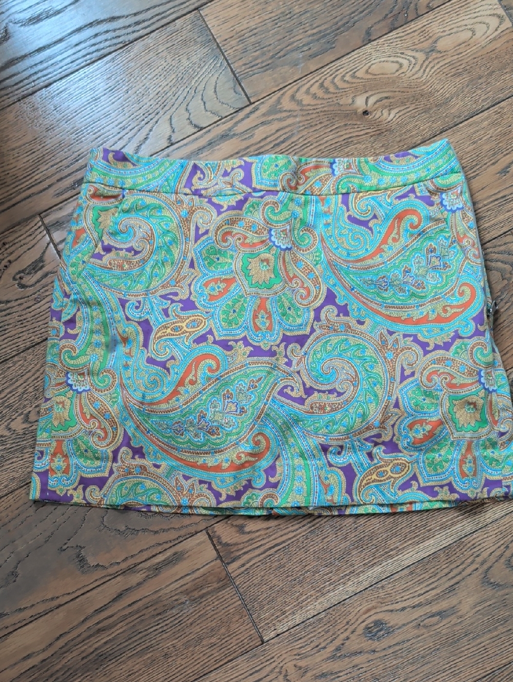 Ralph Lauren Paisley Mini Skirt in Purple, Turquoise & Orange